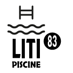 Logo de Liti Piscine avec numéro 83, robinet et onde d'eau stylisée